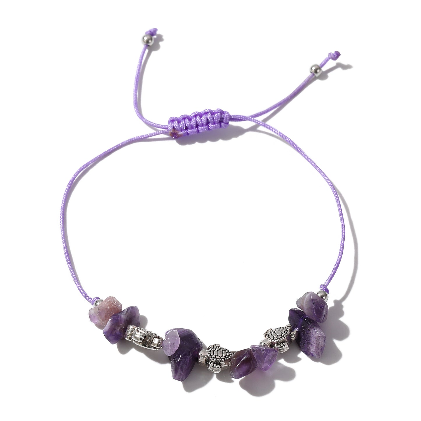 Valentine Mother’s Day Party Gift Assorted Adjustable string Bracelet with silvery small Turtles and stones