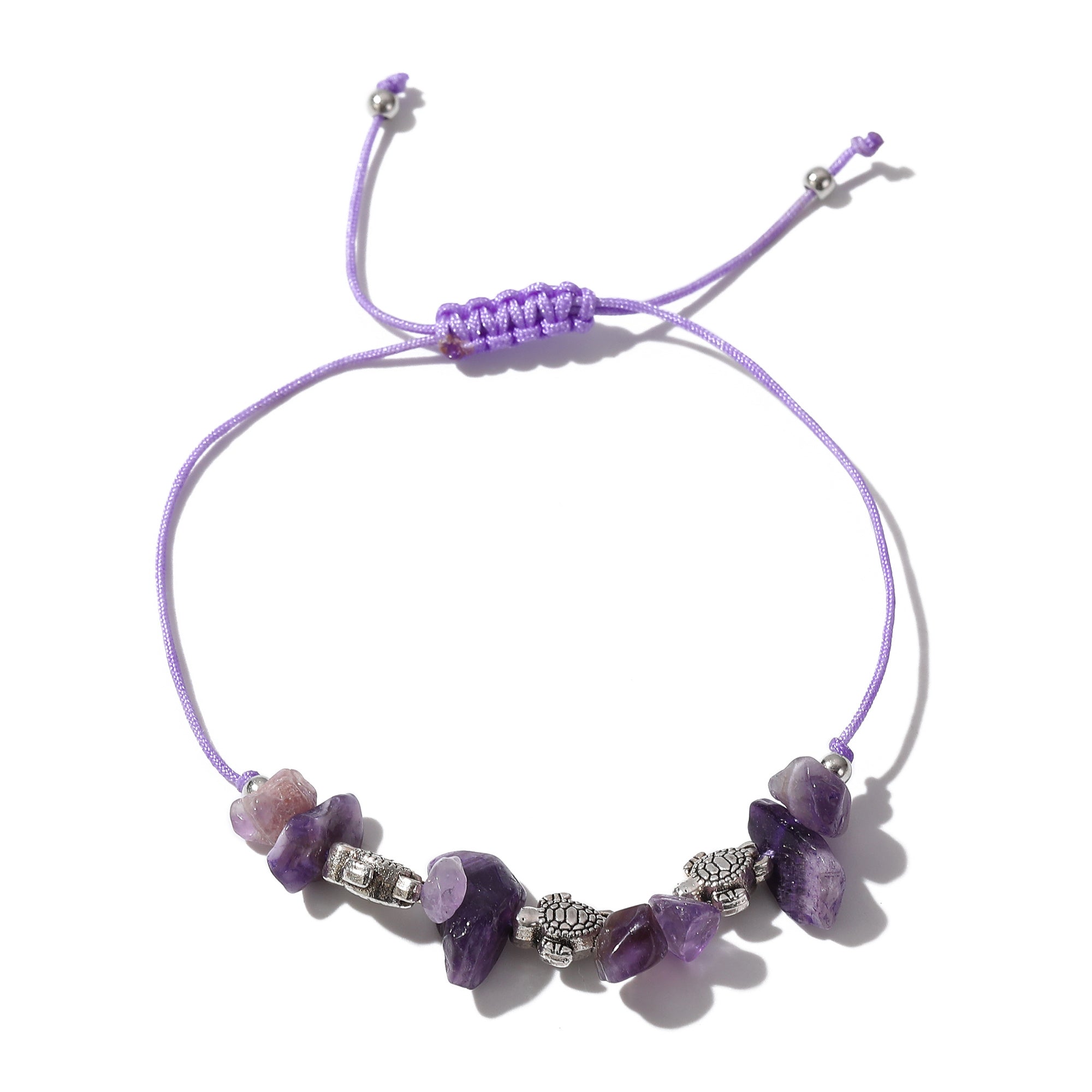 Valentine Mother’s Day Party Gift Assorted Adjustable string Bracelet with silvery small Turtles and stones