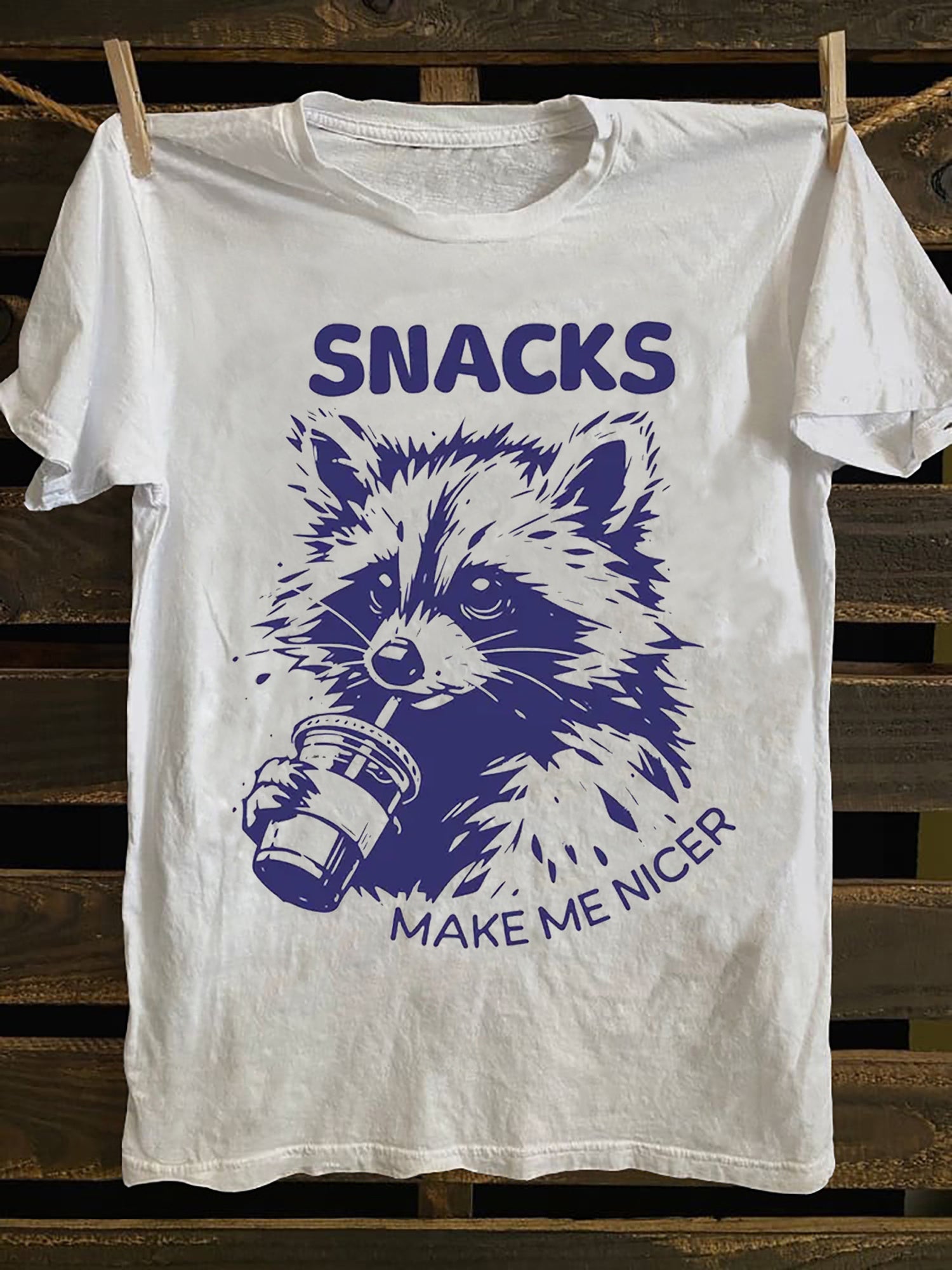 Vintage Raccoon Dog Book, Bilingual Sarcastic Christmas Loose T-shirt, Animal Cute Abstract Art Portrait Elements (Ladies are advised to choose a size), Soft 100% Cotton Casual Men and Women All-match