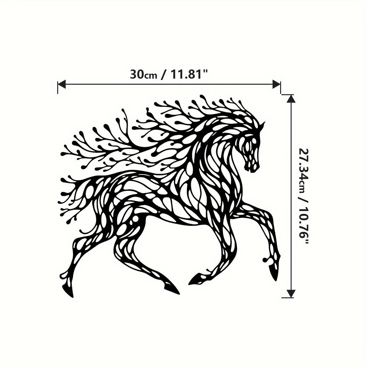 1pc Handcrafted Metal Horse Wall Art - Unique Equestrian Theme Decor for Rustic Farmhouse, Home Office, and Outdoor Spaces - Perfect Wildlife Lover Gift with Trendy Black Tree Design