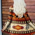Stylish Plus Size Western Horse & Tribal Print Cardigan - Cozy Plus Size Coats for Women with Open Front, Soft Knit Polyester Fabric, and Casual Fall/Winter Style - Perfect for Daily Wear