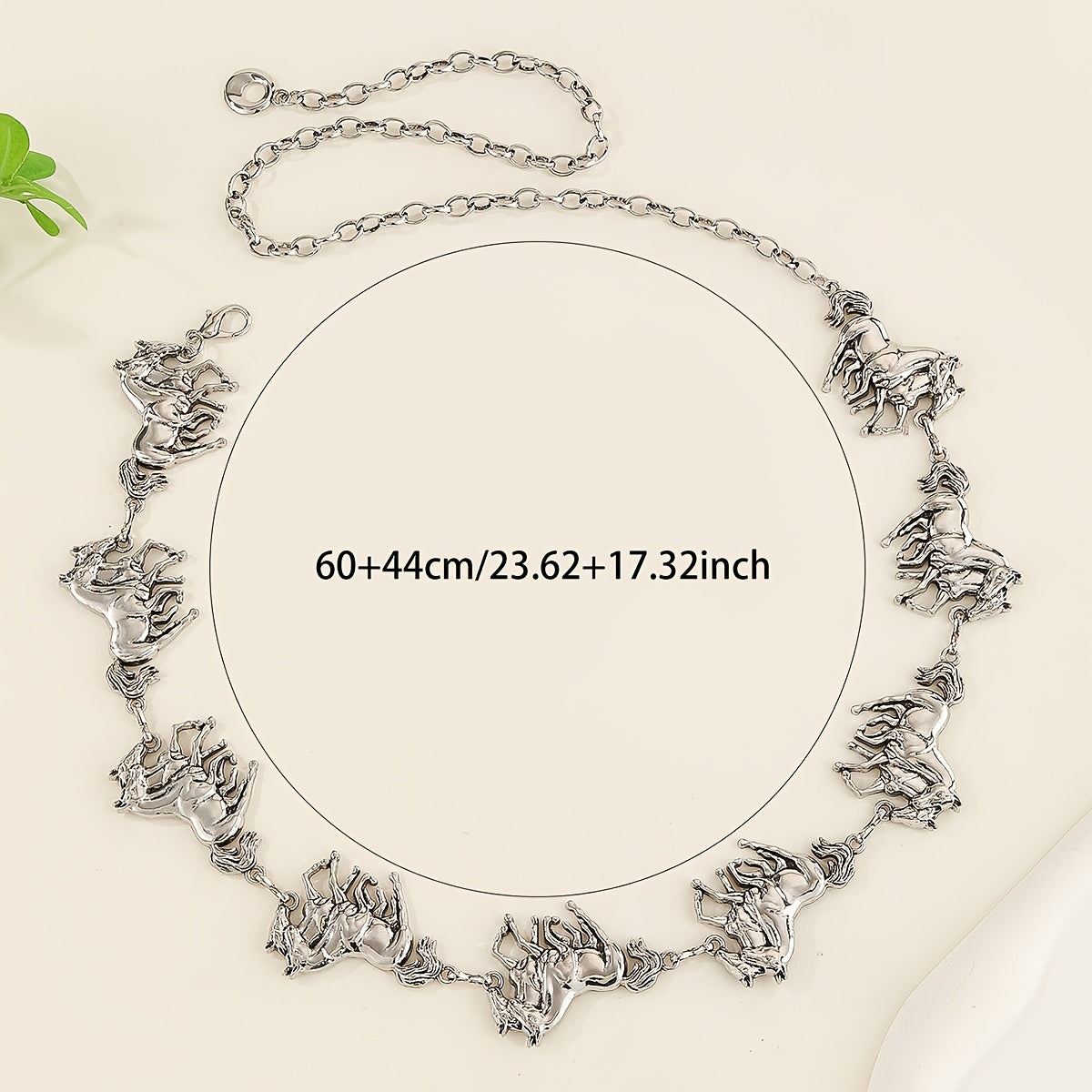 1pc Women's Metal Good Luck Double Horse Adjustable Western Cowboy Belt, Perfect for Summer Parties and Photo Shoots, Ideal Gift