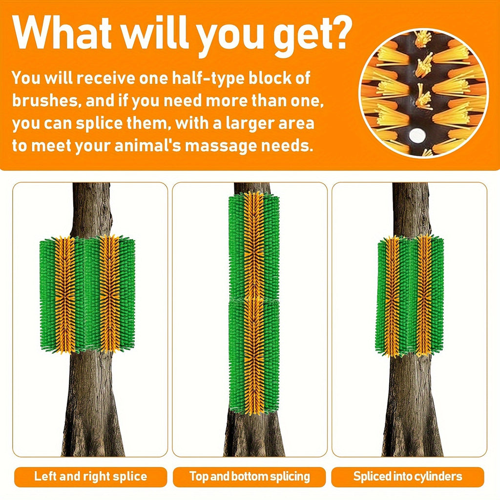 1pc Durable Livestock Scratch Brush, 19.0x8.0 inch- Ideal for Horse, Cow, Sheep Grooming- Includes Screw-On Accessories, No Batteries Required, Horse Grooming Supplies