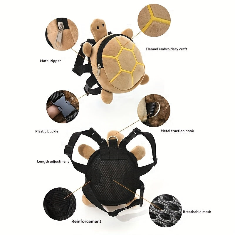 [Cute Dog Backpack Harness] No-Pull Dog Backpack Harness with D-Ring | Cute Turtles Shape Bag for Small Medium Dogs, Adjustable Pet Carrier Backpack for Traveling Camping Hiking, Self Carrier Backpack for Dogs to Wear