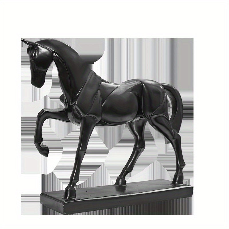 1pc Galloping Horse Home Decor Creative Ornament for Living Room, Study, And Office, Black Horse Figurine Symbolizing Success.