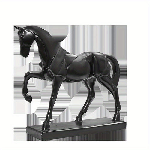 1pc Galloping Horse Home Decor Creative Ornament for Living Room, Study, And Office, Black Horse Figurine Symbolizing Success.
