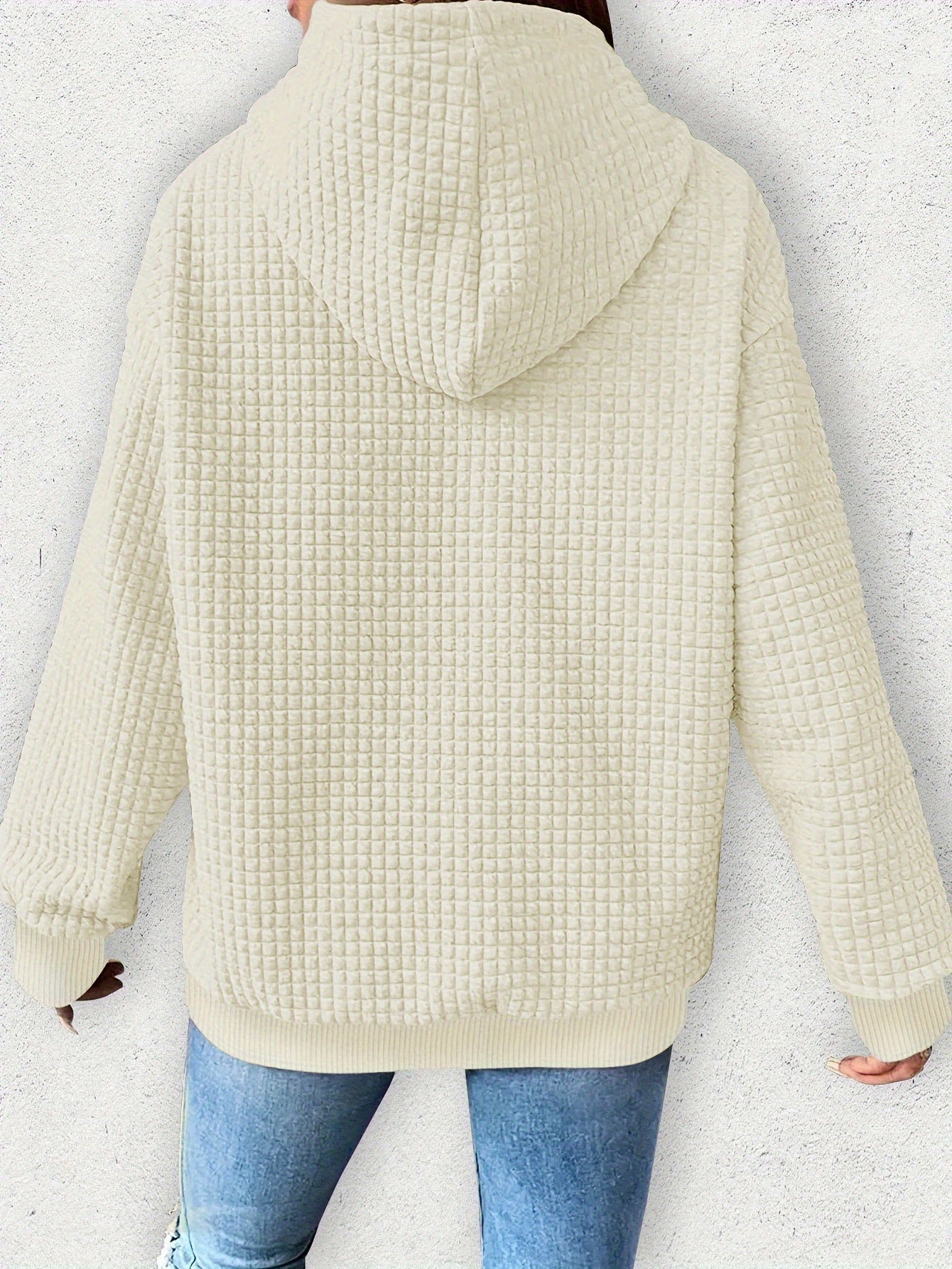 Vibrant Horse Print Waffle Hoodie - Soft, Cozy, and Casual Drawstring Kangaroo Pocket Sweatshirt for Women - Perfect for Fall and Spring Seasons