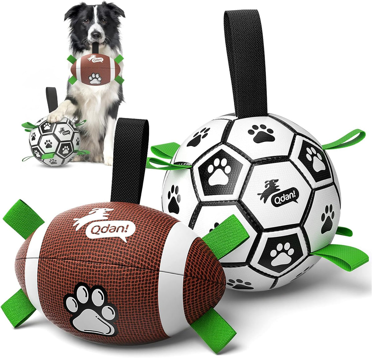 Halloween Dog Toys, Soccer Balls with Straps, 6 Inch Interactive Toys