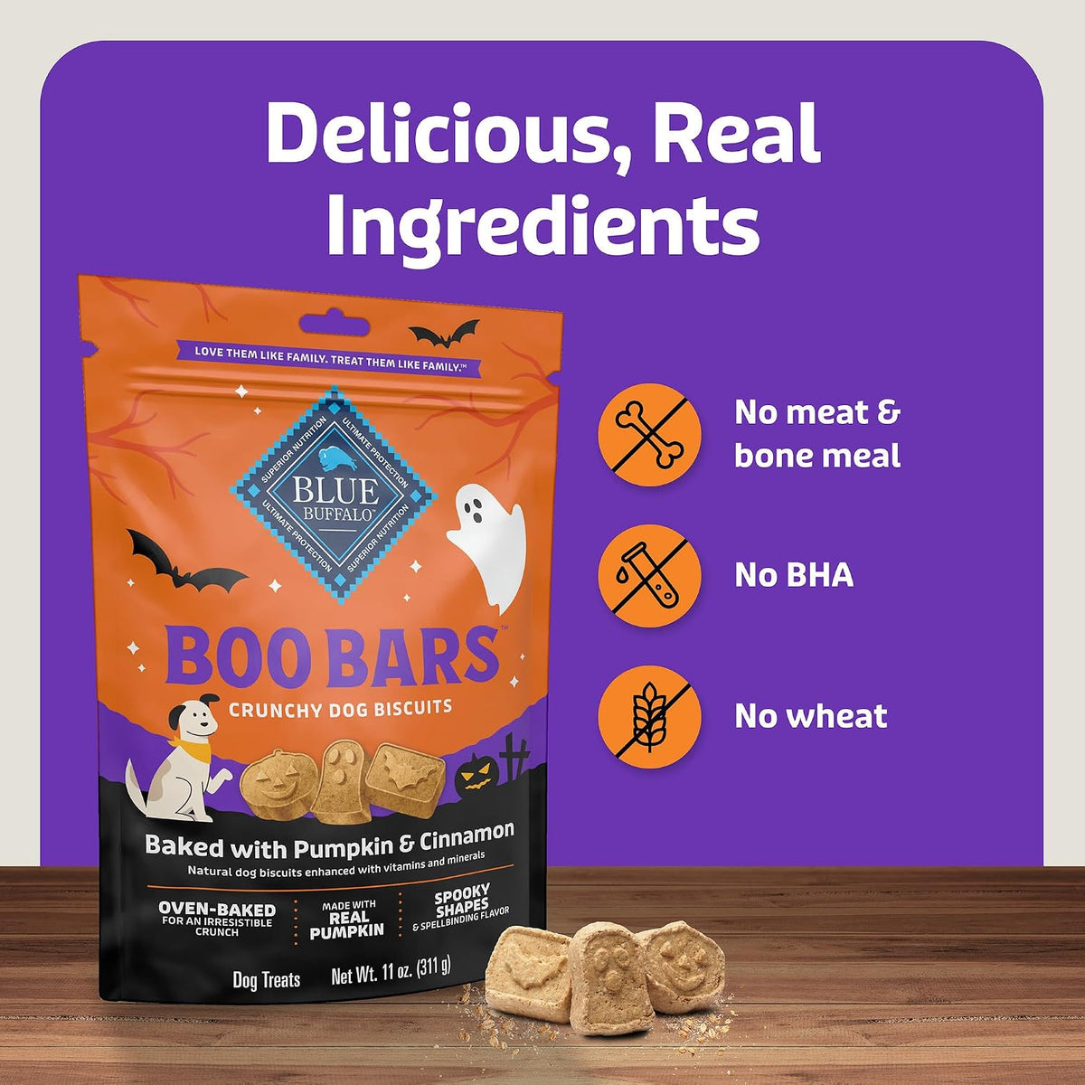 Boo Bars Pumpkin & Cinnamon Dog Biscuits, 11 oz