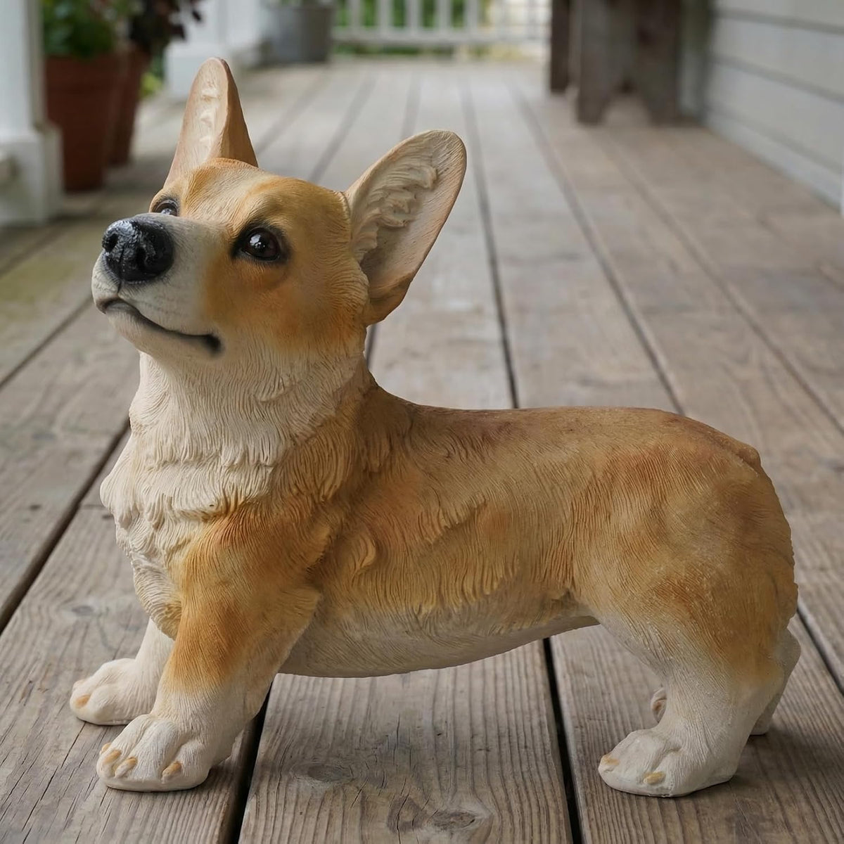 Boston Terrier Statue, Resin Dog Figurine for Garden, Porch and Home