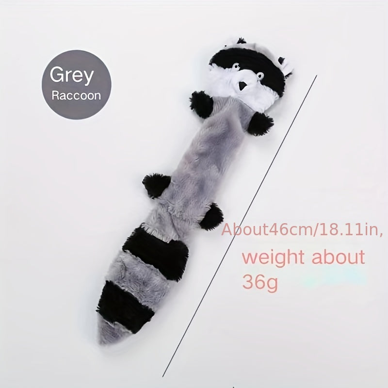 1pc Squeaky Plush Dog Toy, Fox/Raccoon/Squirrel Shaped Toy Dog Chew Toy Molar Toy For Medium Dogs