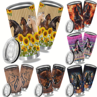 Horse Print Stainless Steel Tumbler