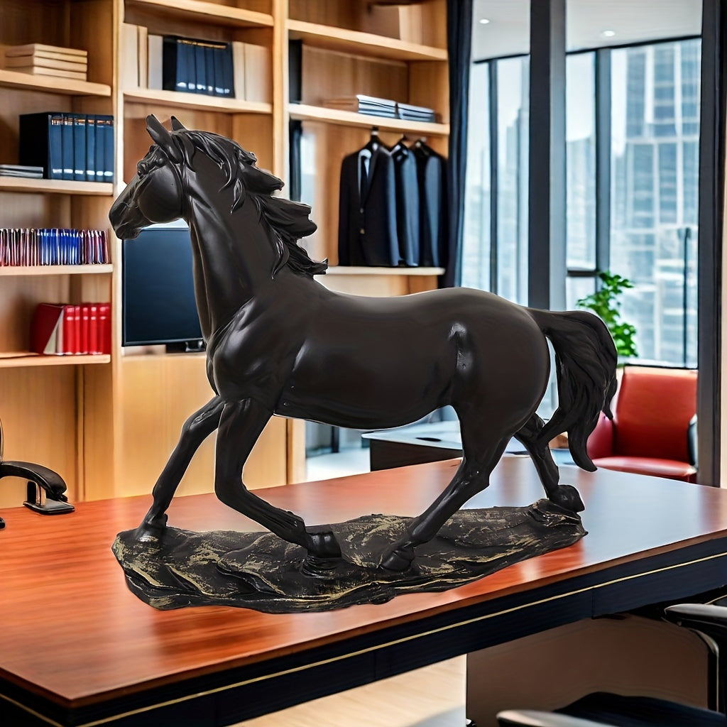 Elegant Resin Horse Figurine - Versatile Tabletop Decor For Home, Office, And Gifts