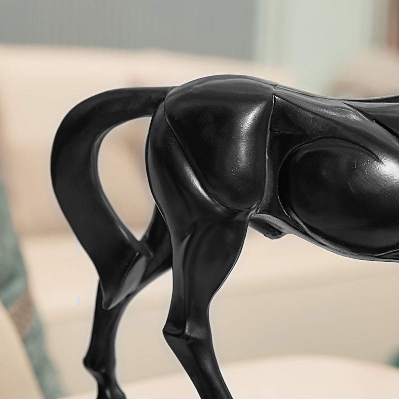 1pc Galloping Horse Home Decor Creative Ornament for Living Room, Study, And Office, Black Horse Figurine Symbolizing Success.