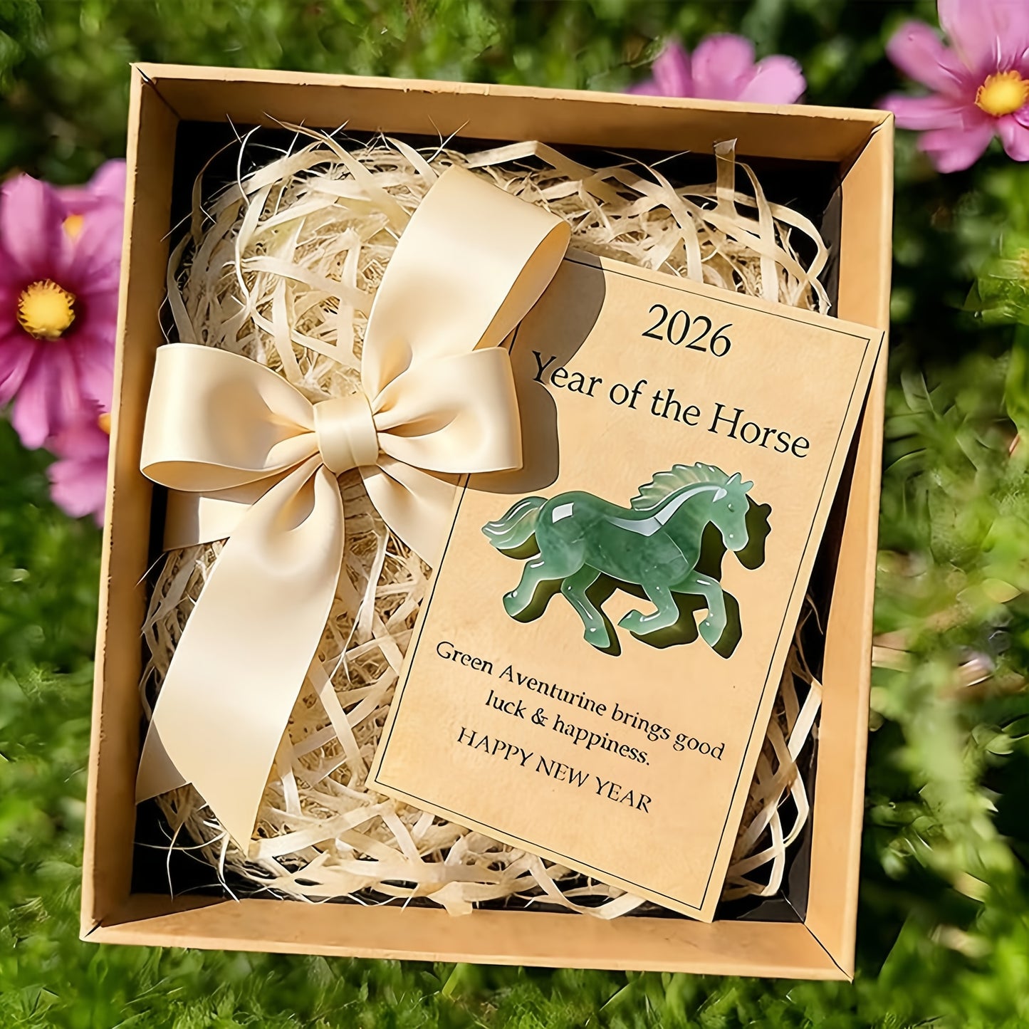 Horse Pocket Hug, 2026 New Year Gift Holiday Greeting Cards for A Symbol of Strength & New Beginnings, Clear Horses Cards, Decor for Desk Shelf Space, Ideal Gift for Family Friends