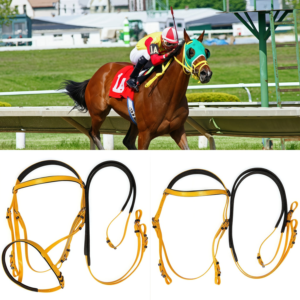 Durable TPU Equestrian Gear Set - Vibrant Colors, Sturdy Halter & Reins with Detachable Nose Cuffs for Horse Lovers