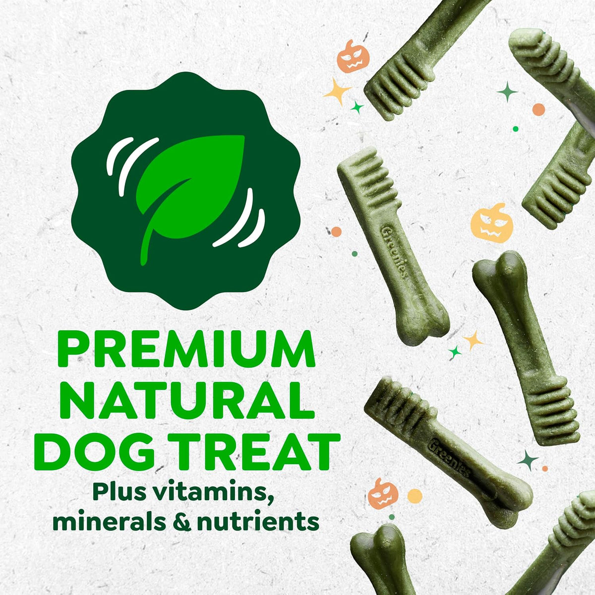 Regular Natural Dental Dog Treats, Pumpkin Spice Flavor, 12 Count