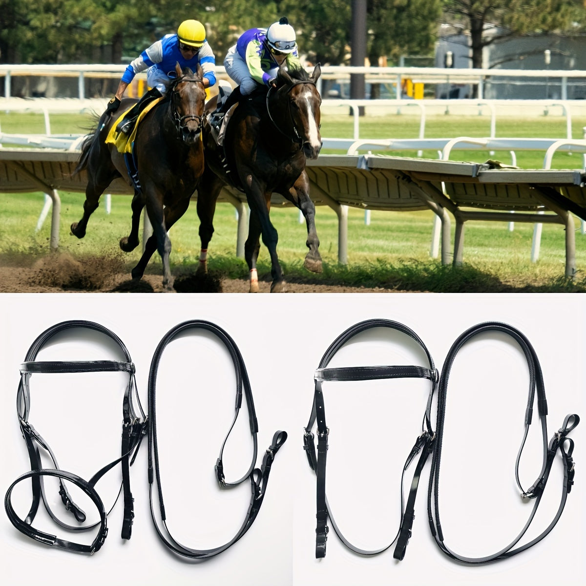 Durable TPU Equestrian Gear Set - Vibrant Colors, Sturdy Halter & Reins with Detachable Nose Cuffs for Horse Lovers