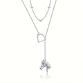 Women's Horse Lasso Layered Necklace 925 Sterling Silvery Horseshoe Y Necklace Women's Jewelry Gift
