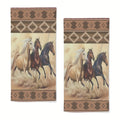 2pcs Soft Horse Pattern Hand Towels, Absorbent Fingertip Towel for Kitchen, Bathroom, Tea Bar, and Home Decor, Great Housewarming Gift