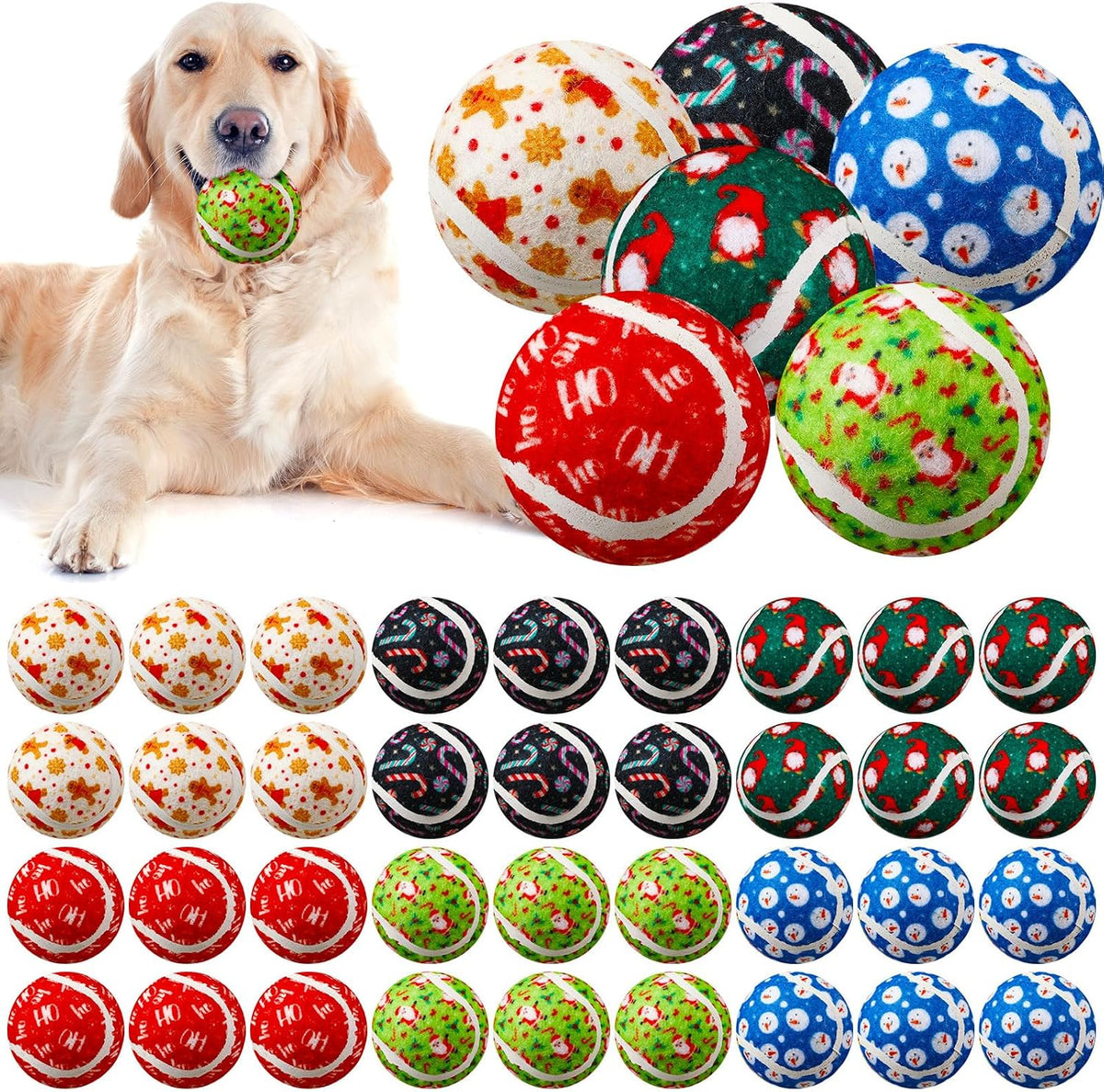 6 Pcs Halloween Dog Toys Bulk, 2.5 Inch Squeaky Tennis Balls Gifts
