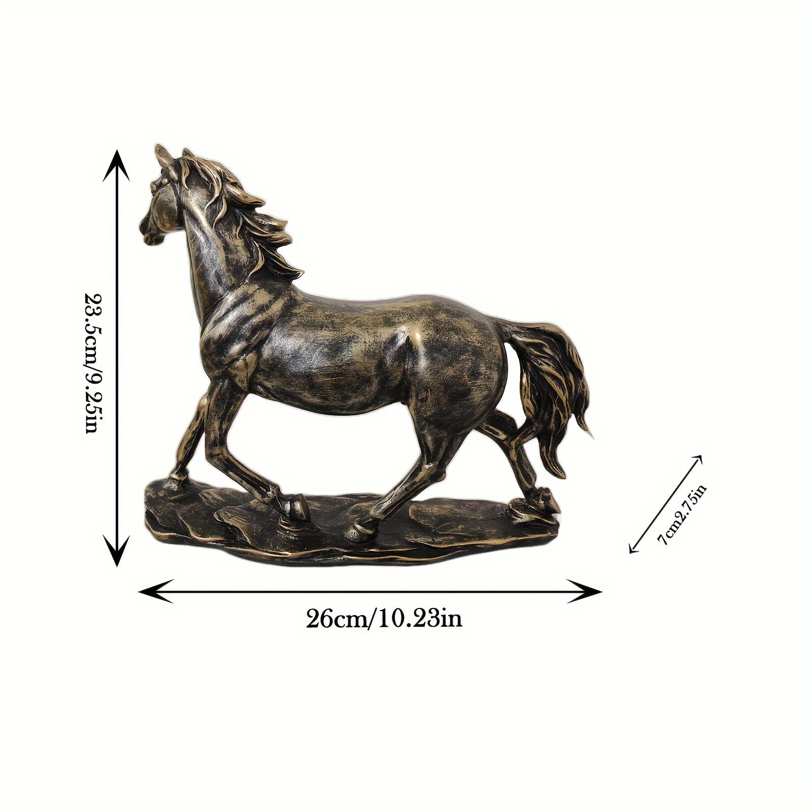 Elegant Resin Horse Figurine - Versatile Tabletop Decor For Home, Office, And Gifts