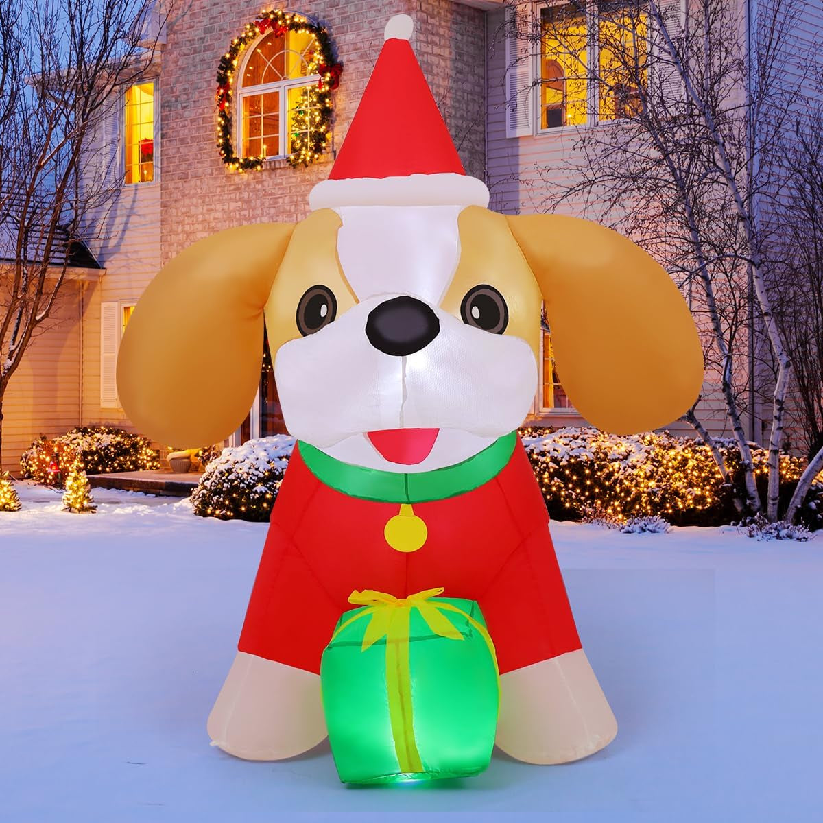 5FT Christmas Inflatable Cavalier King Charles Spaniel Yard Decoration with LED Lights