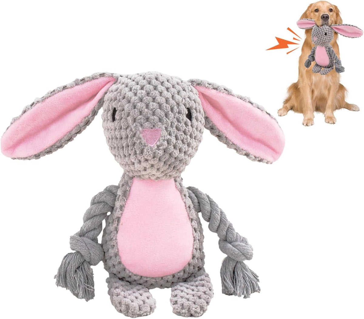 Halloween Dog Toys,Halloween Pumpkin Plush Dog Squeaky Toys with Cotton Rope for Small Medium Dogs