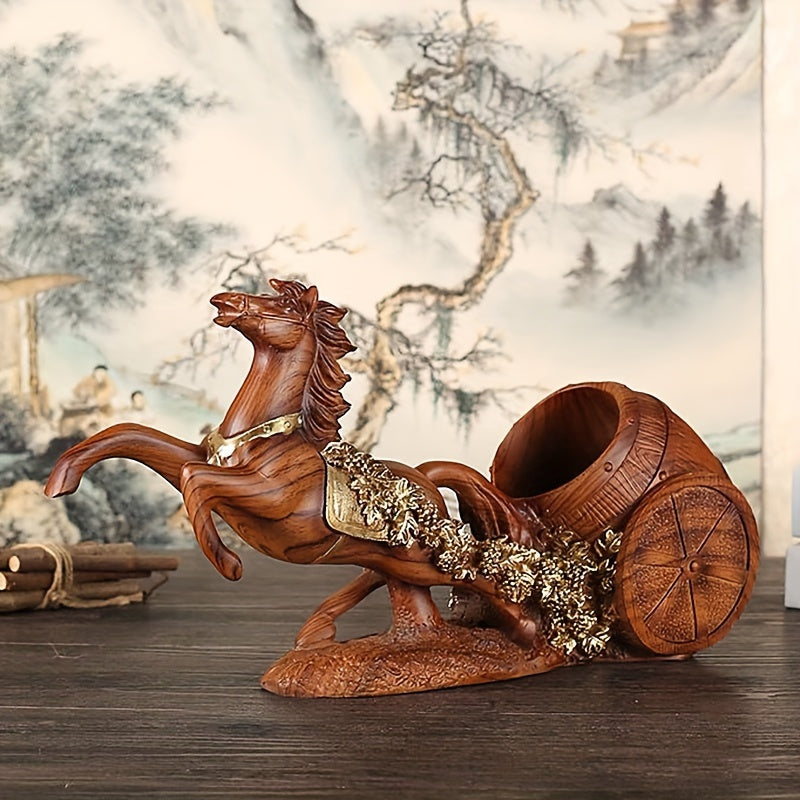 Luxury Horse-Shaped Wine Decanter - Elegant Resin Grape Design for Home Bar, Living Room, and New Home Decor