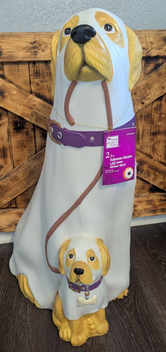 Golden Retriever Halloween Dog Blow Mold Ghost with LED Lighting - 2.5 Ft - Home Depot 2025