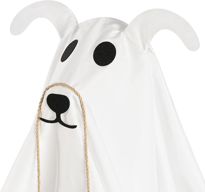 Halloween Decorations, 2.3 FT Light-Up Ghost Dog with Trick or Treat Sign