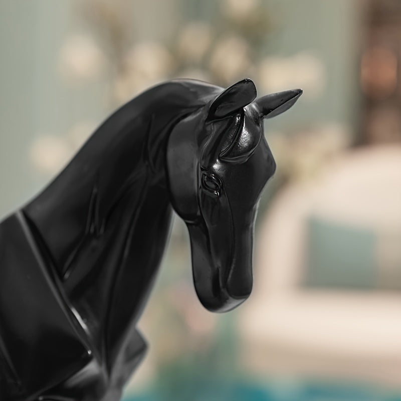 1pc Galloping Horse Home Decor Creative Ornament for Living Room, Study, And Office, Black Horse Figurine Symbolizing Success.