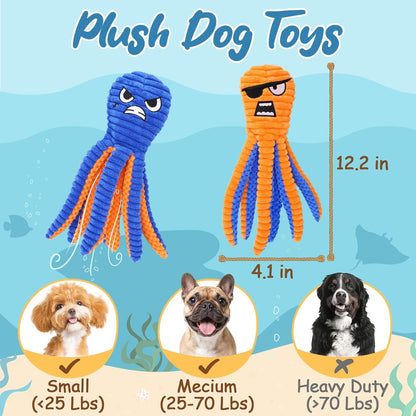 Interactive Dog Toys, 2 Pack No Stuffing Chew Toys for Teething