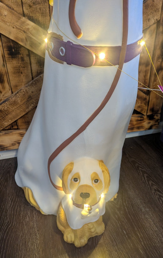 Golden Retriever Halloween Dog Blow Mold Ghost with LED Lighting - 2.5 Ft - Home Depot 2025