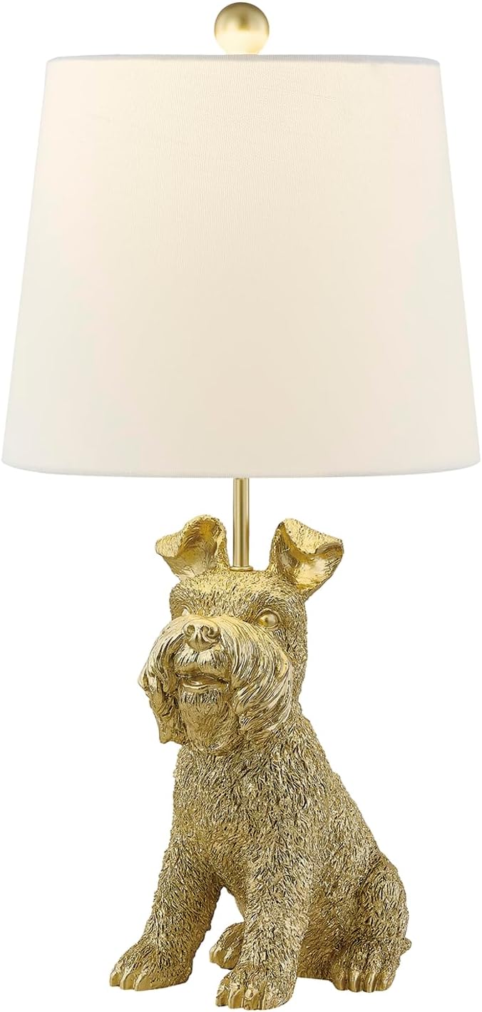 23" H Gold Resin Schnauzer Dog Table Lamp