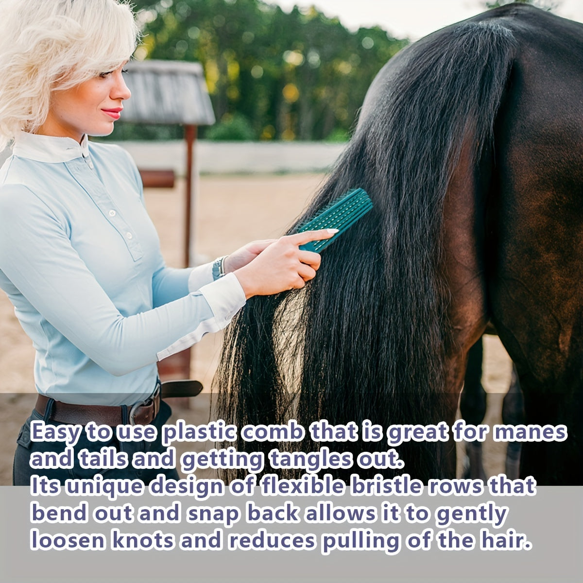 Plastic Comb For Horses Anti-Knotting Hair Comb, Horse Grooming Supplies