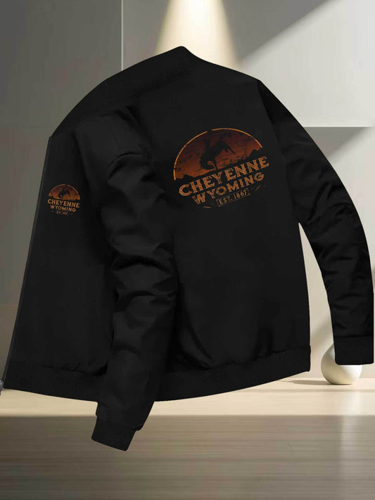 Cheyenne Wyoming Established Historical Rodeo Cowboy Windproof Jacket
