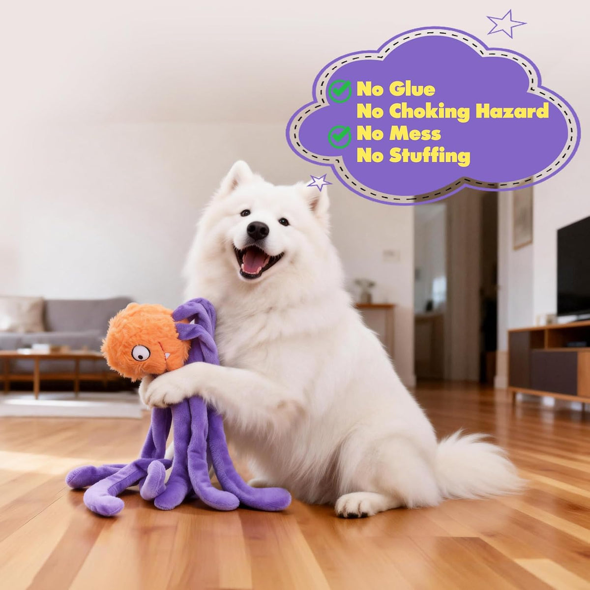 Halloween Squeaky Dog Toy for Aggressive Chewers, Hidden Squeaky Ball Inside, Interactive Crinkle Toy to Keep Them Busy, Dog Ball for Medium Large Dogs