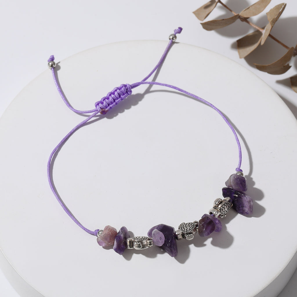 Valentine Mother’s Day Party Gift Assorted Adjustable string Bracelet with silvery small Turtles and stones