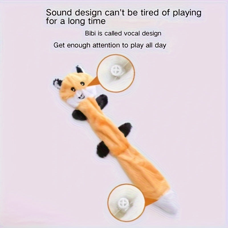 1pc Squeaky Plush Dog Toy, Fox/Raccoon/Squirrel Shaped Toy Dog Chew Toy Molar Toy For Medium Dogs