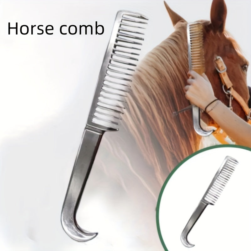 1pc Metal Horse Comb, Combing Horse Temples And Horse Tails - To Prevent Tangling, Durable Metal Pet Comb, Horse Hair Comb - For Horse Owners - Suitable for Daily Grooming - Perfect Gift for Equestrian Enthusiasts