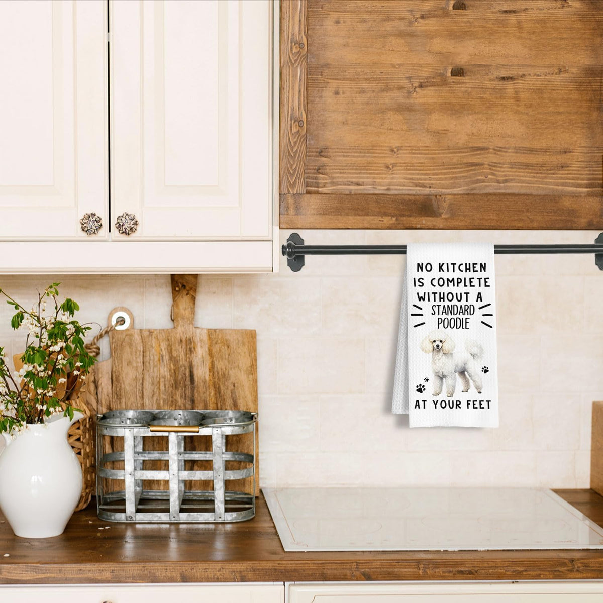 Funny Standard Poodle Hand Towels for Kitchen Home Bathroom Decor, A Kitchen is Not Complete Without A Standard Poodle Dish Towel, Dog Lovers Gift, 16×24 Inch