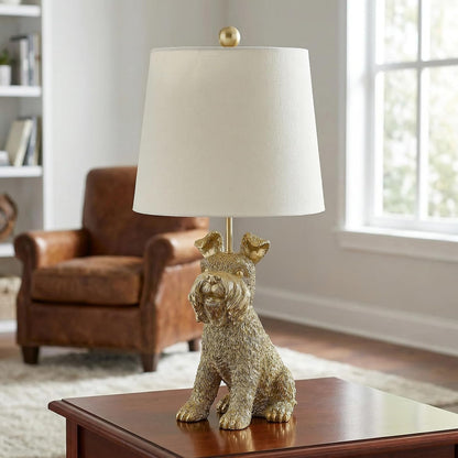 23" H Gold Resin Schnauzer Dog Table Lamp