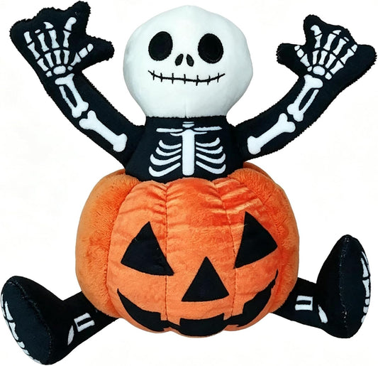 Halloween Dog Toys,Halloween Pumpkin Plush Dog Squeaky Toys with Cotton Rope for Small Medium Dogs