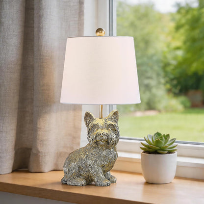 23" H Gold Resin Schnauzer Dog Table Lamp
