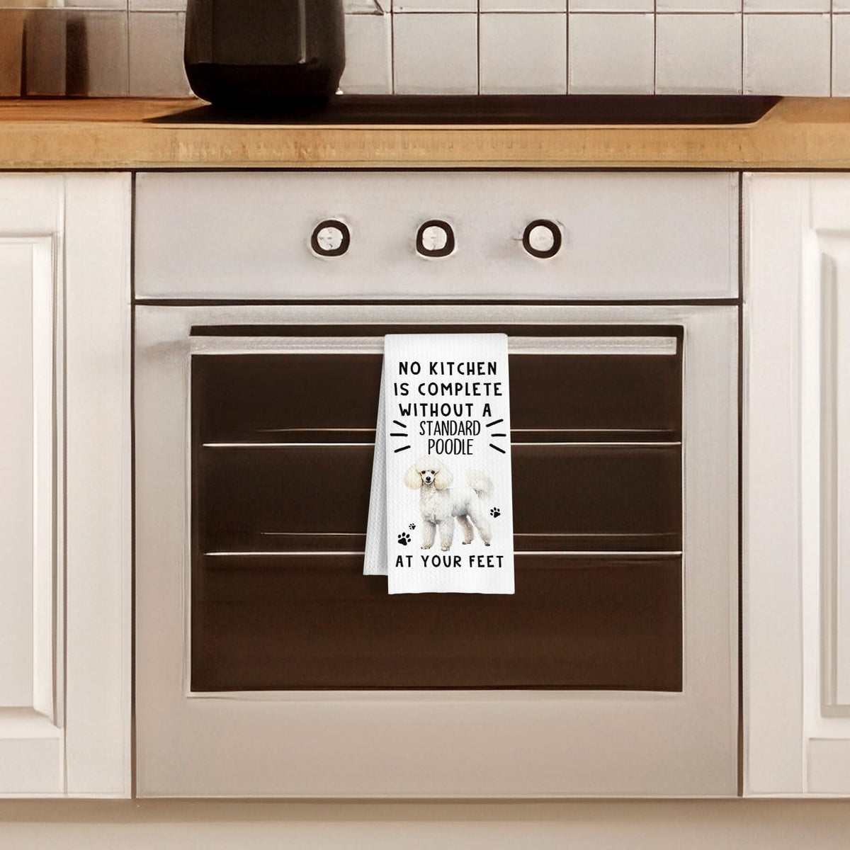 Funny Standard Poodle Hand Towels for Kitchen Home Bathroom Decor, A Kitchen is Not Complete Without A Standard Poodle Dish Towel, Dog Lovers Gift, 16×24 Inch