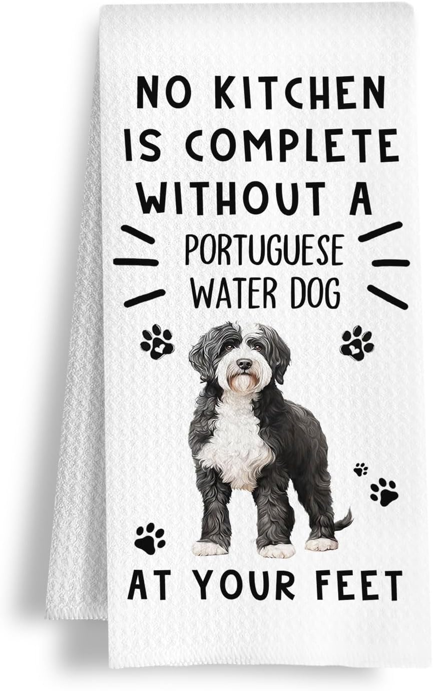 Funny Standard Poodle Hand Towels for Kitchen Home Bathroom Decor, A Kitchen is Not Complete Without A Standard Poodle Dish Towel, Dog Lovers Gift, 16×24 Inch