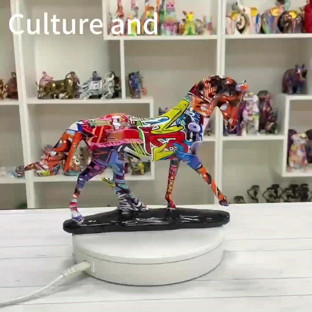 Colorful Horse to Success Sculpture - Resin Walking Horse Statue for Office, Study, Home Decor & Theme Parties - Perfect Housewarming or New Year Gift