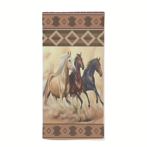 2pcs Soft Horse Pattern Hand Towels, Absorbent Fingertip Towel for Kitchen, Bathroom, Tea Bar, and Home Decor, Great Housewarming Gift