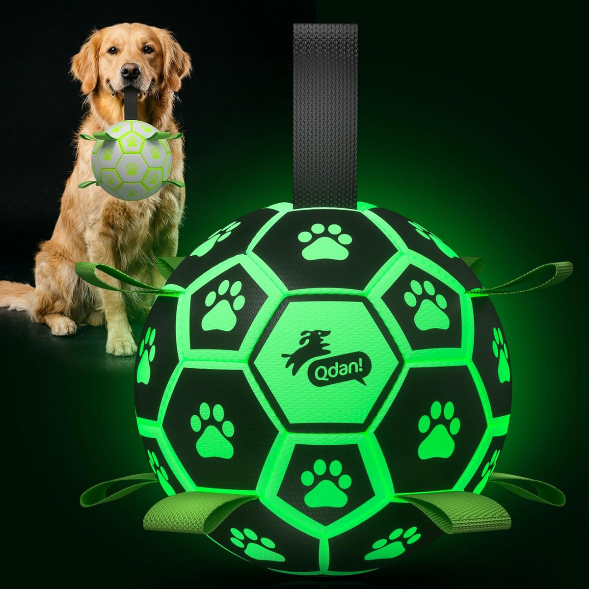 Halloween Dog Toys, Soccer Balls with Straps, 6 Inch Interactive Toys
